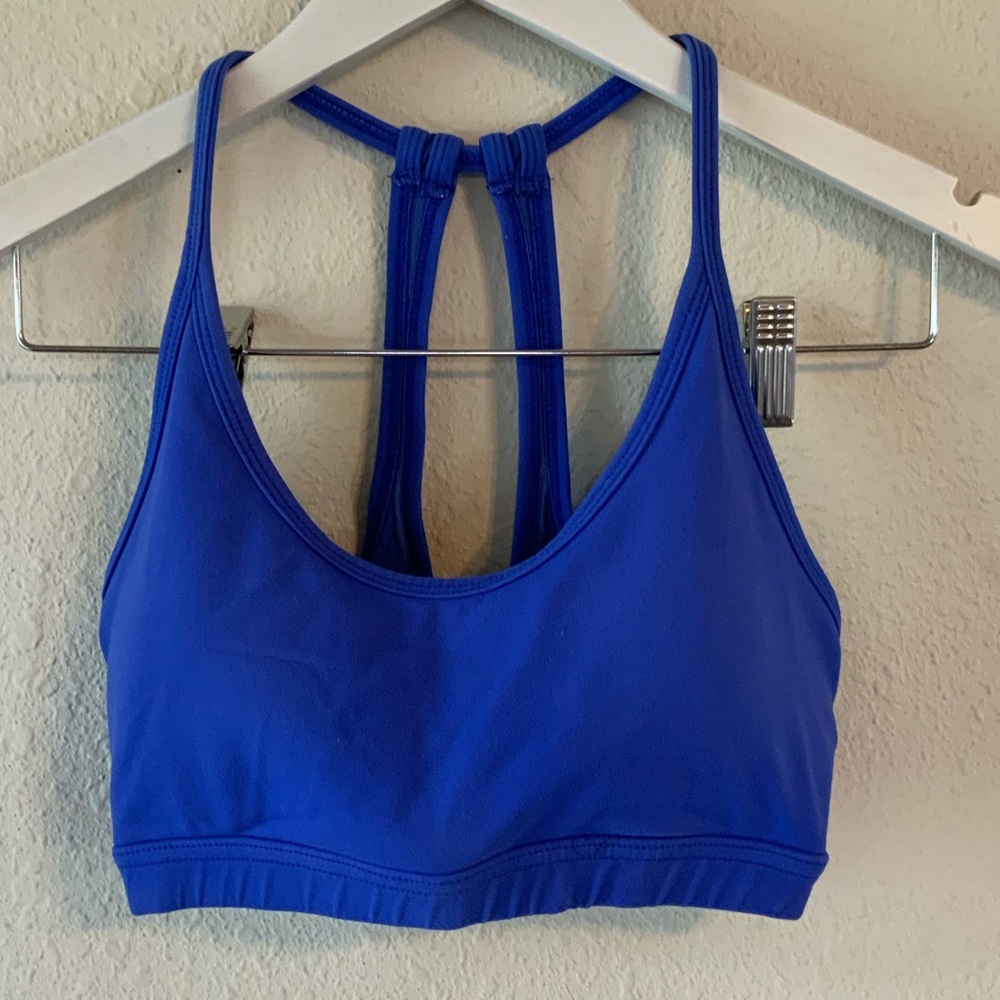 Royal blue mesh back sports bra size small